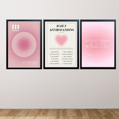 Set of 3 Abstract Photo Frames/ Girls Room Decor
