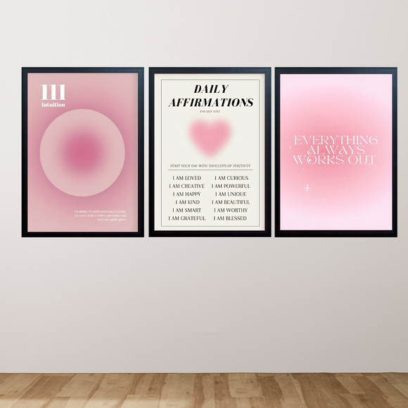 Set of 3 Abstract Photo Frames/ Girls Room Decor