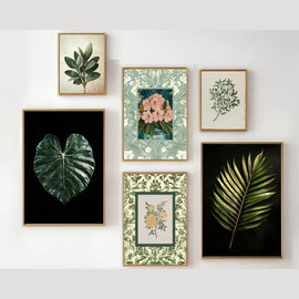 6 Pack Vintage Botanical Floral Frame Set – Moody Wildflower Wall Art (12x16" 2 pc, 10x14" 2 pc, 6x8" 2 pc)