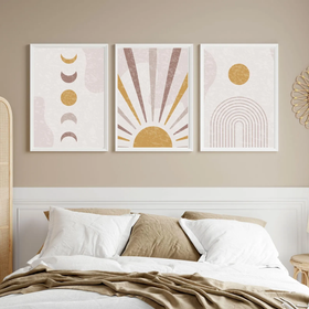 3 Pcs Kids Room New born Wall Frames, Baby Girl Nursery Decor Photo frames