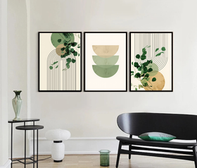 3 Pcs Green Wall art Abstract Home decor, Farmhouse Art print