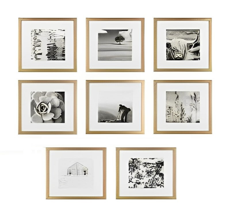 Custom Border 8x8 inch Glass front Frame set with Custom Pictures, 6x6 inch Print Area