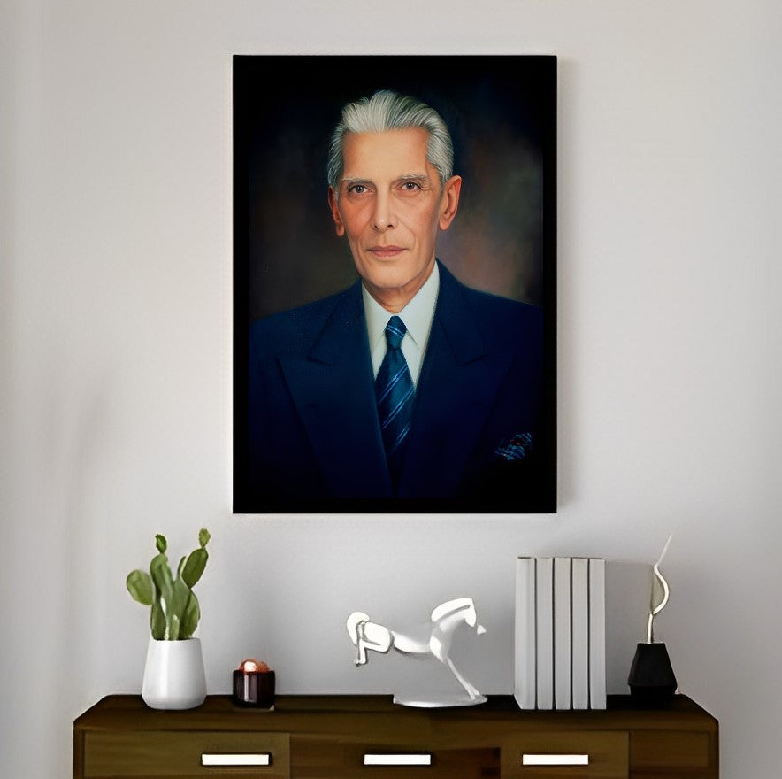 Quaid e Azam Muhammad Ali Jinnah Portrait Frame , Office Wall Hanging Poster frame