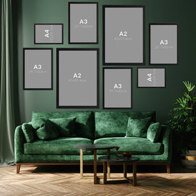 Pack of 8 Wall Gallery Collage set (2 Pcs a2, 4 Pcs a3, 2 Pcs a4 )