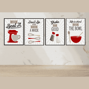 Kitchen Quotes Framed Wall Posters Photo Frames for Kitchen and Restaurant Wall Decoration - Food Quotes Frames for Kitchen Wall Decor