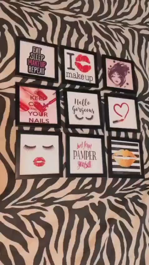 9 Square Girls Makeup Vanity Photo Frames-5
