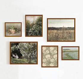 Large Vintage Wall Frame Set – 6-Piece European Antique Decor Collection