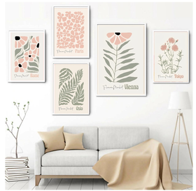 5 Pcs  Aesthetic Frame set, Aesthetic Style Living RoomDecor (12x18" - 1 pc, 8x12" - 4pc)