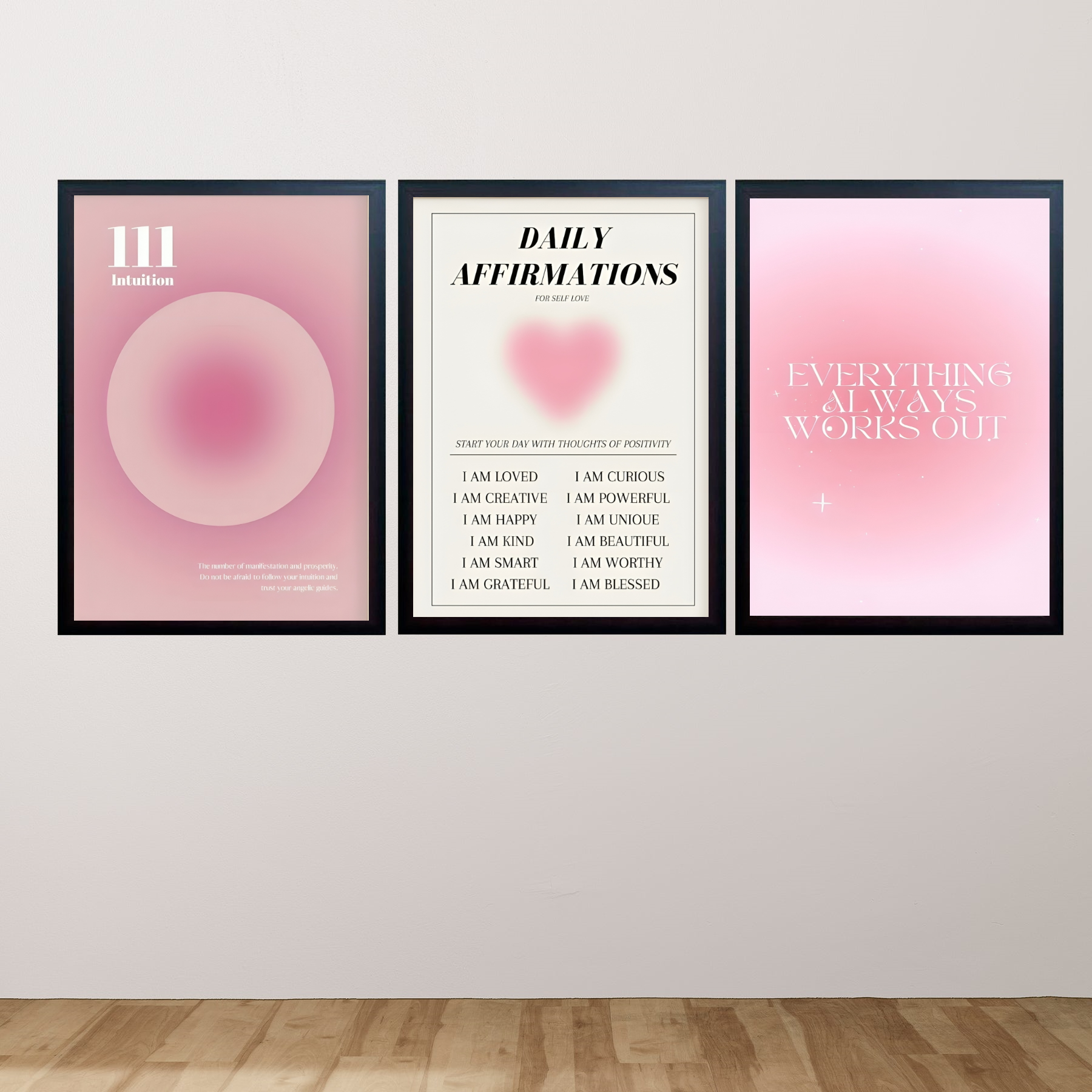Set of 3 Abstract Photo Frames/ Girls Room Decor