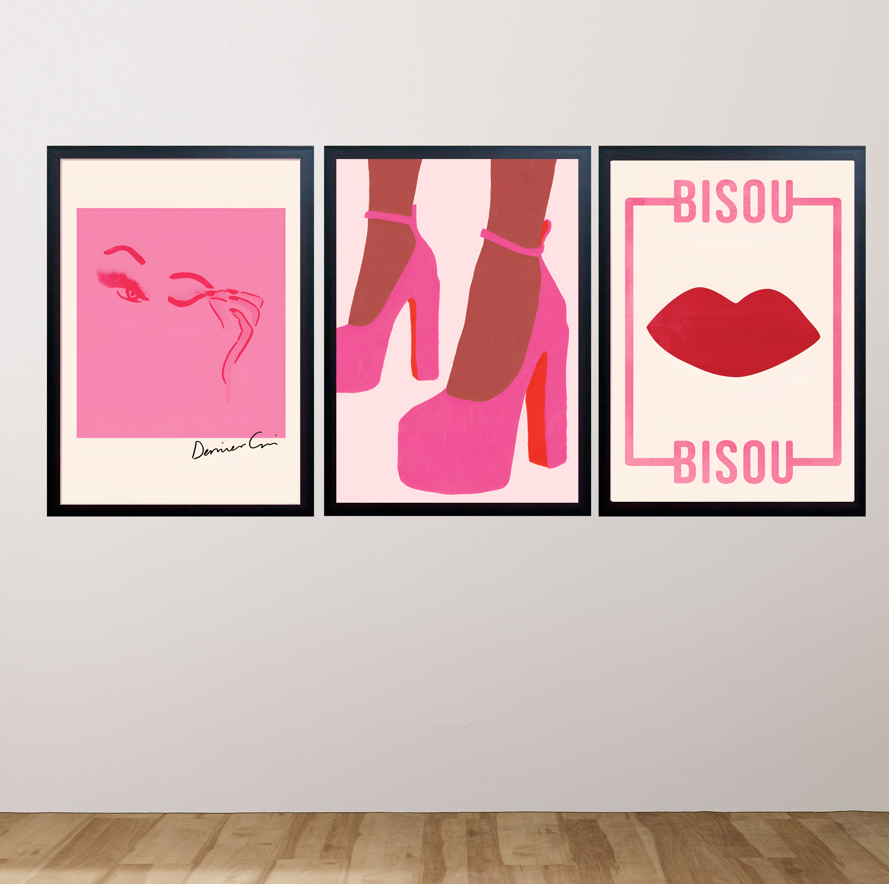 Set of 3 Girly Makeup room Photo Frames/ Girls Room Decor