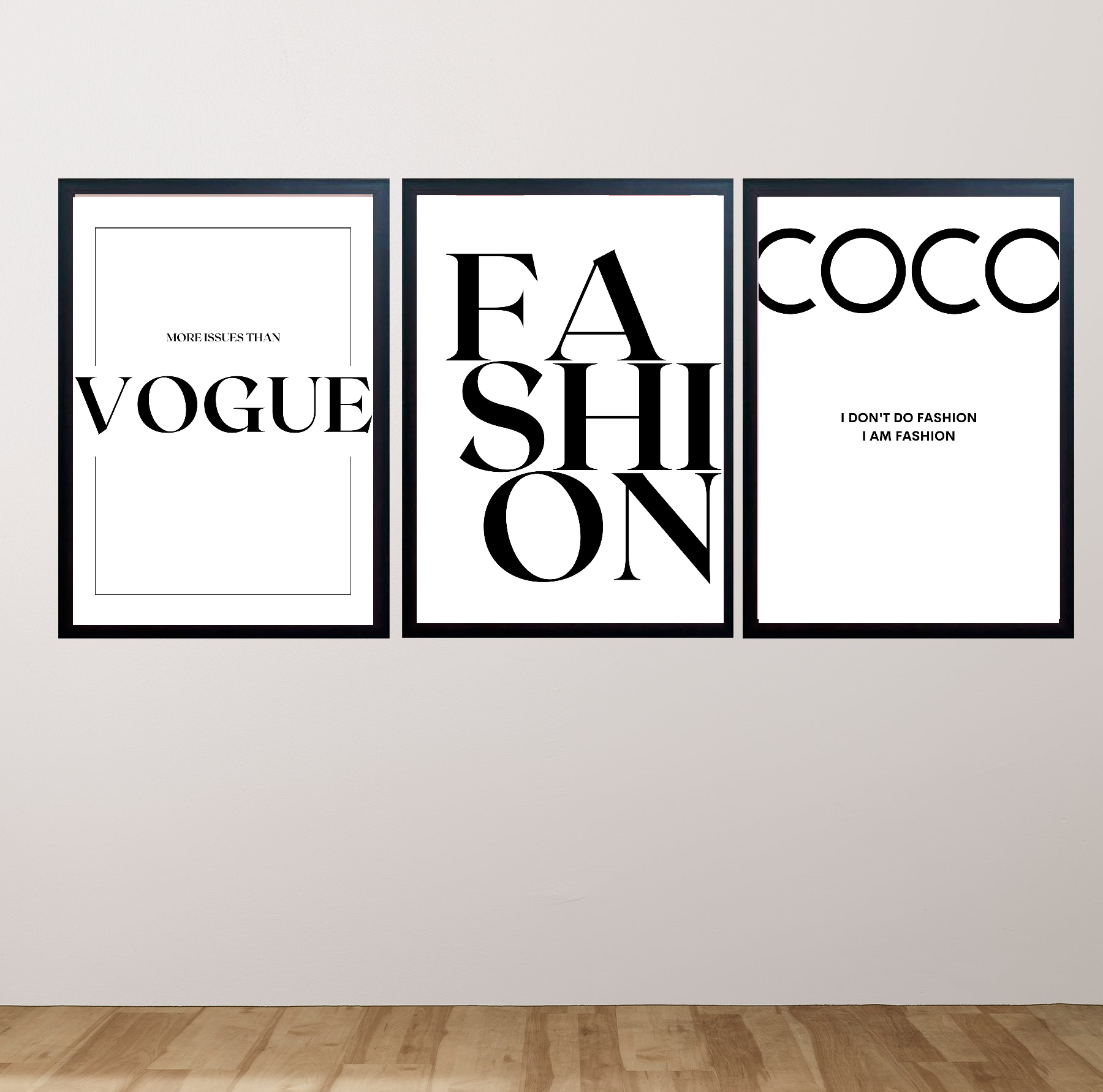 Set of 3 Fashion Makeup Girls Vanity room Photo Frames/ Coco Vogue Room Decor