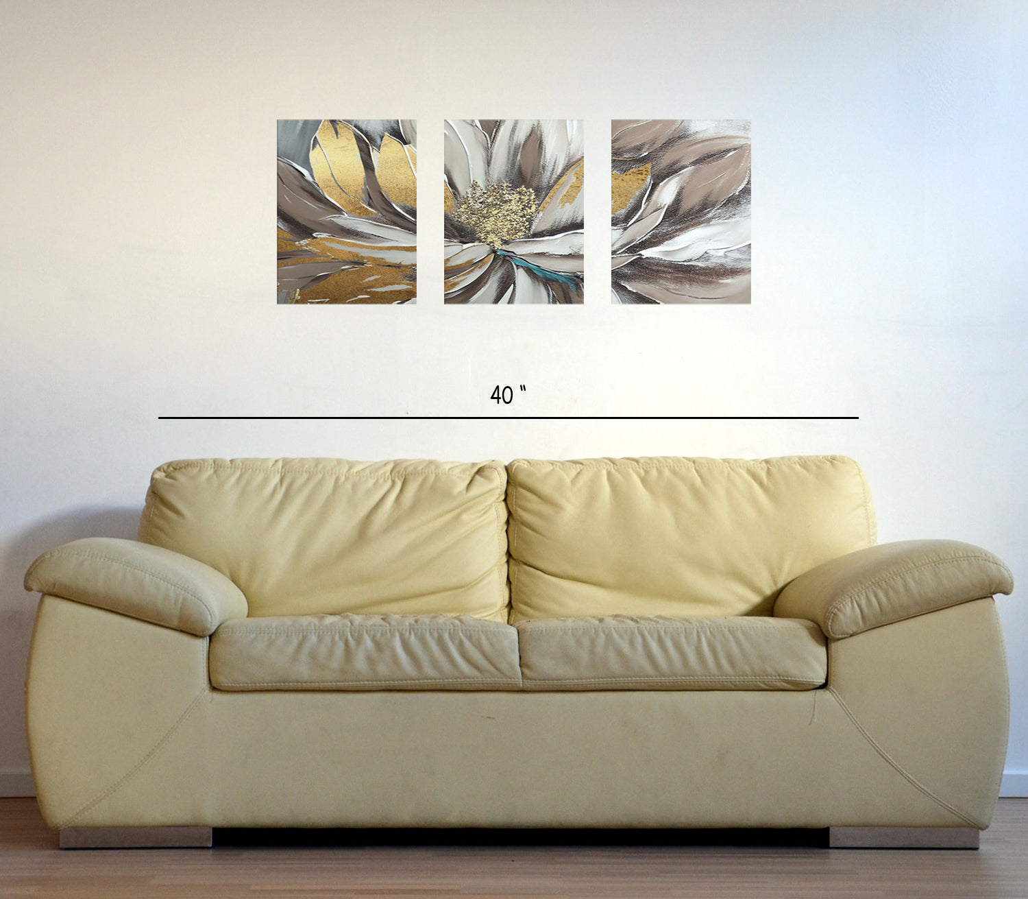 3 Pcs Canvas of Beautiful Flower Abstract Frames