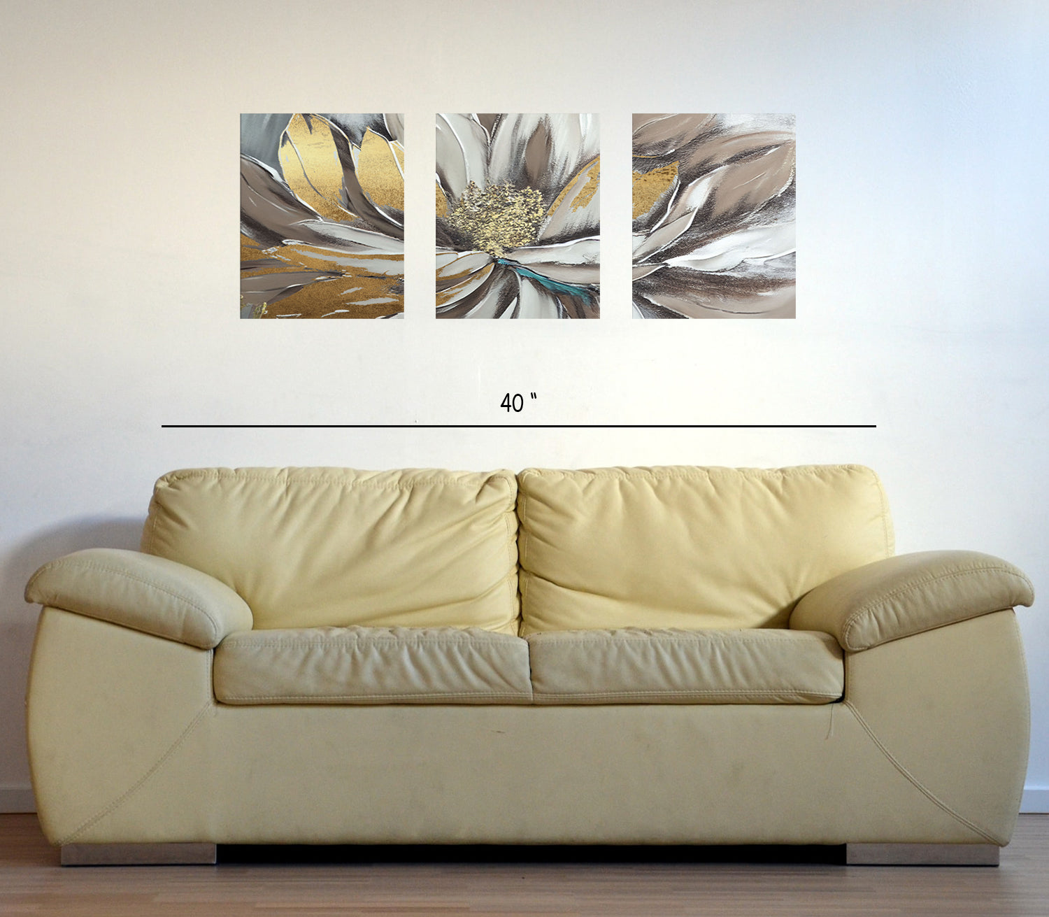 3 Pcs Canvas of Beautiful Flower Abstract Frames