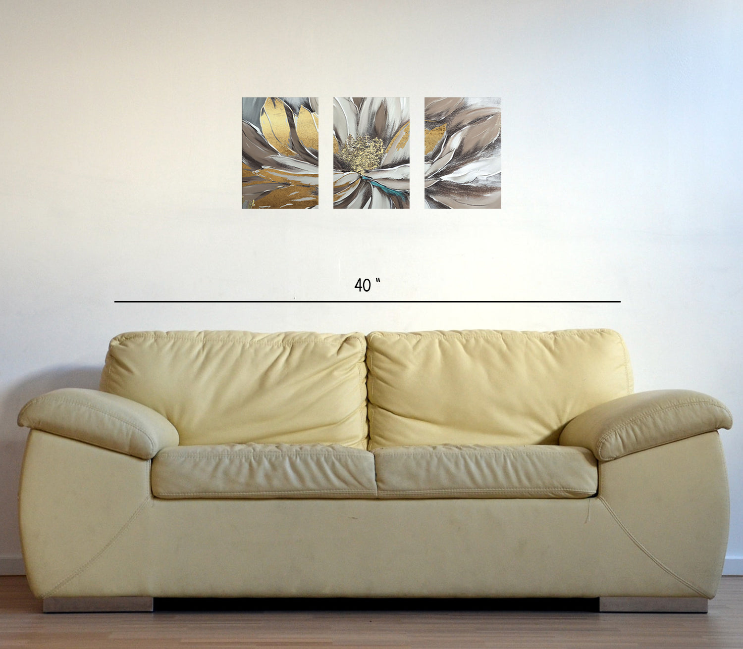 3 Pcs Canvas of Beautiful Flower Abstract Frames