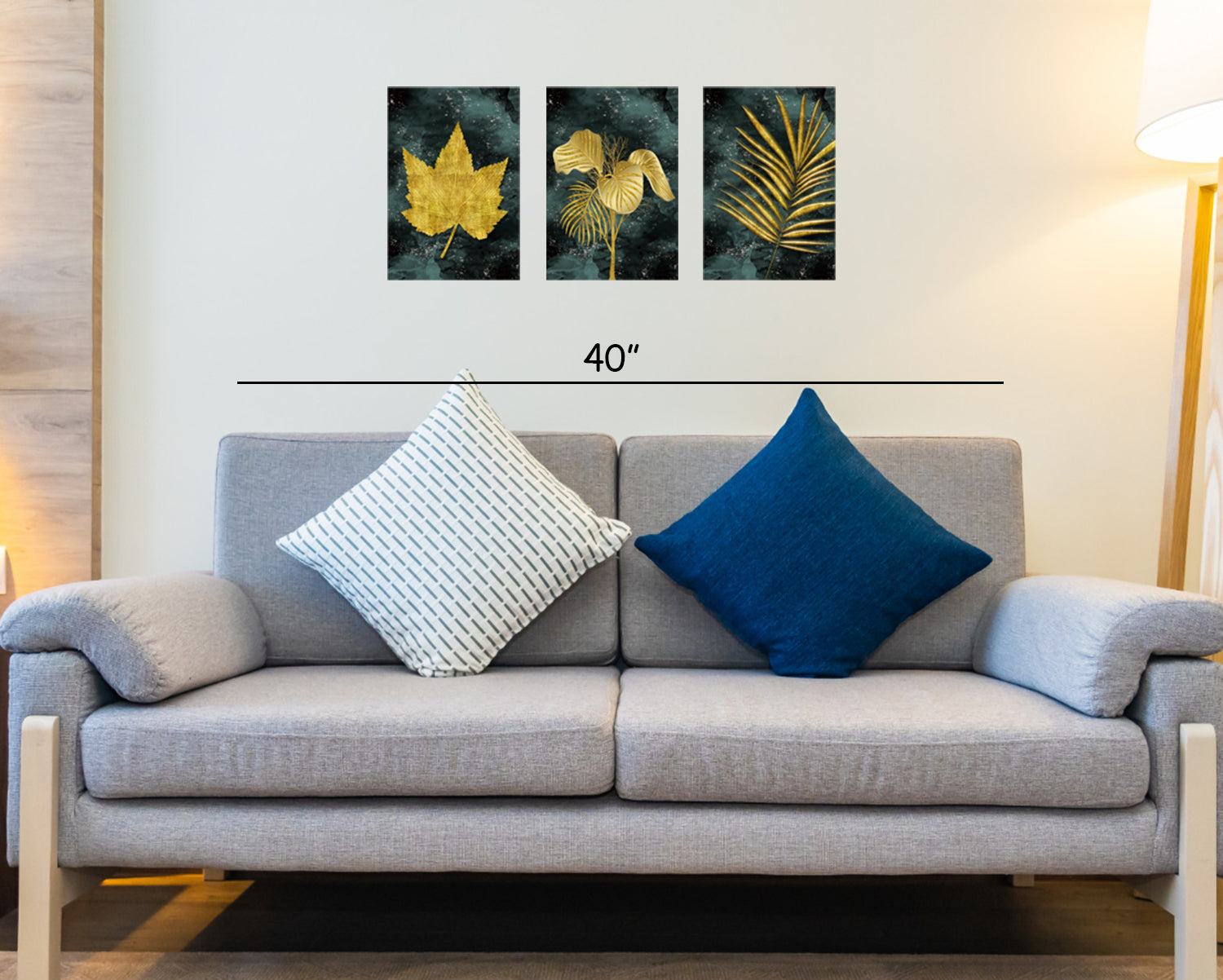 Gorgeous Yellow leaves Set of 3 pc on Canvas Traditional Art
