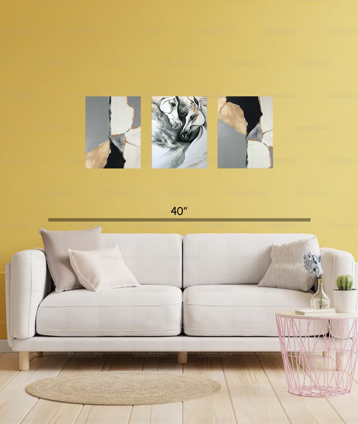 Majestic Horses on Canvas 3 pcs Traditional Art