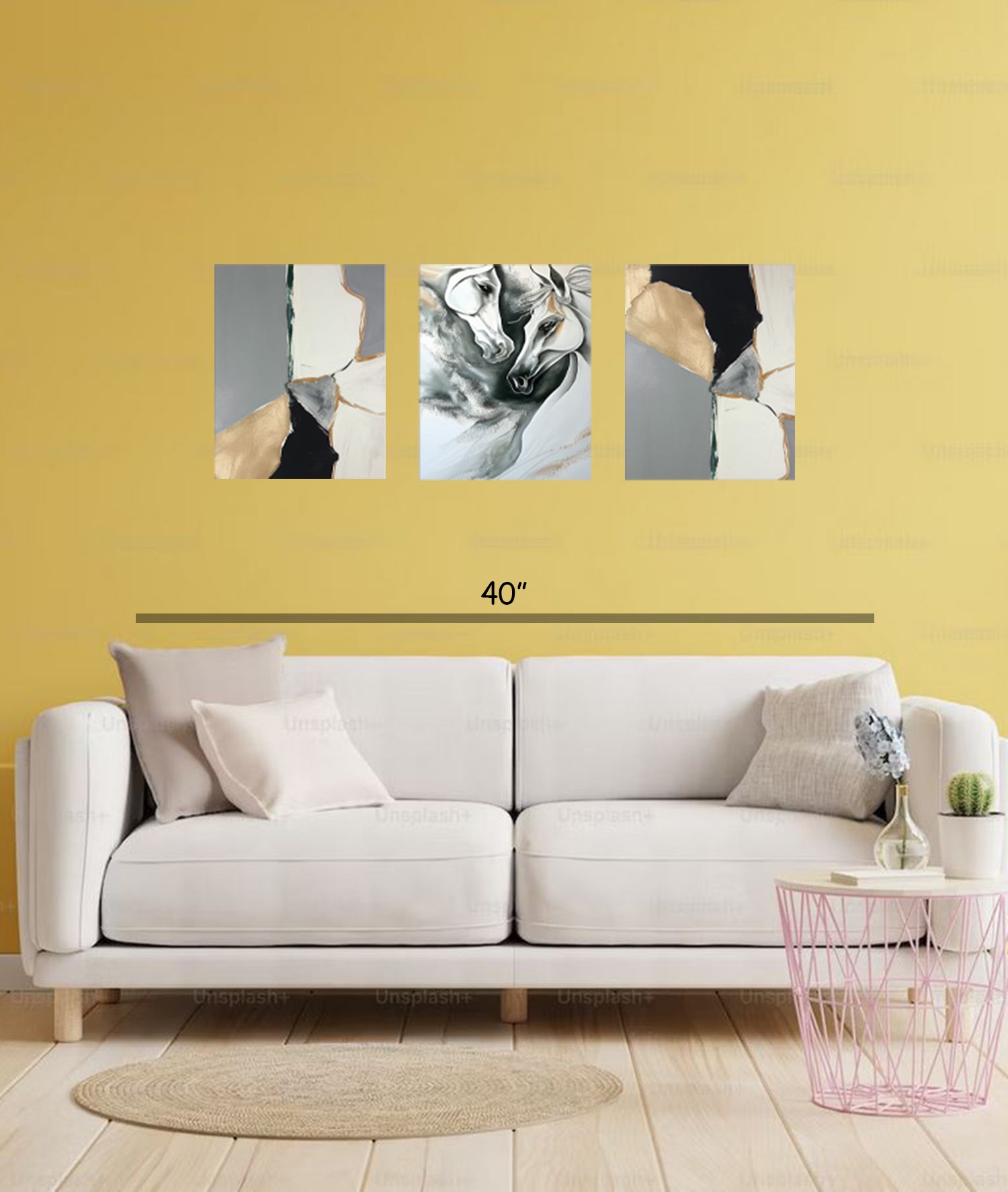 Majestic Horses on Canvas 3 pcs Traditional Art
