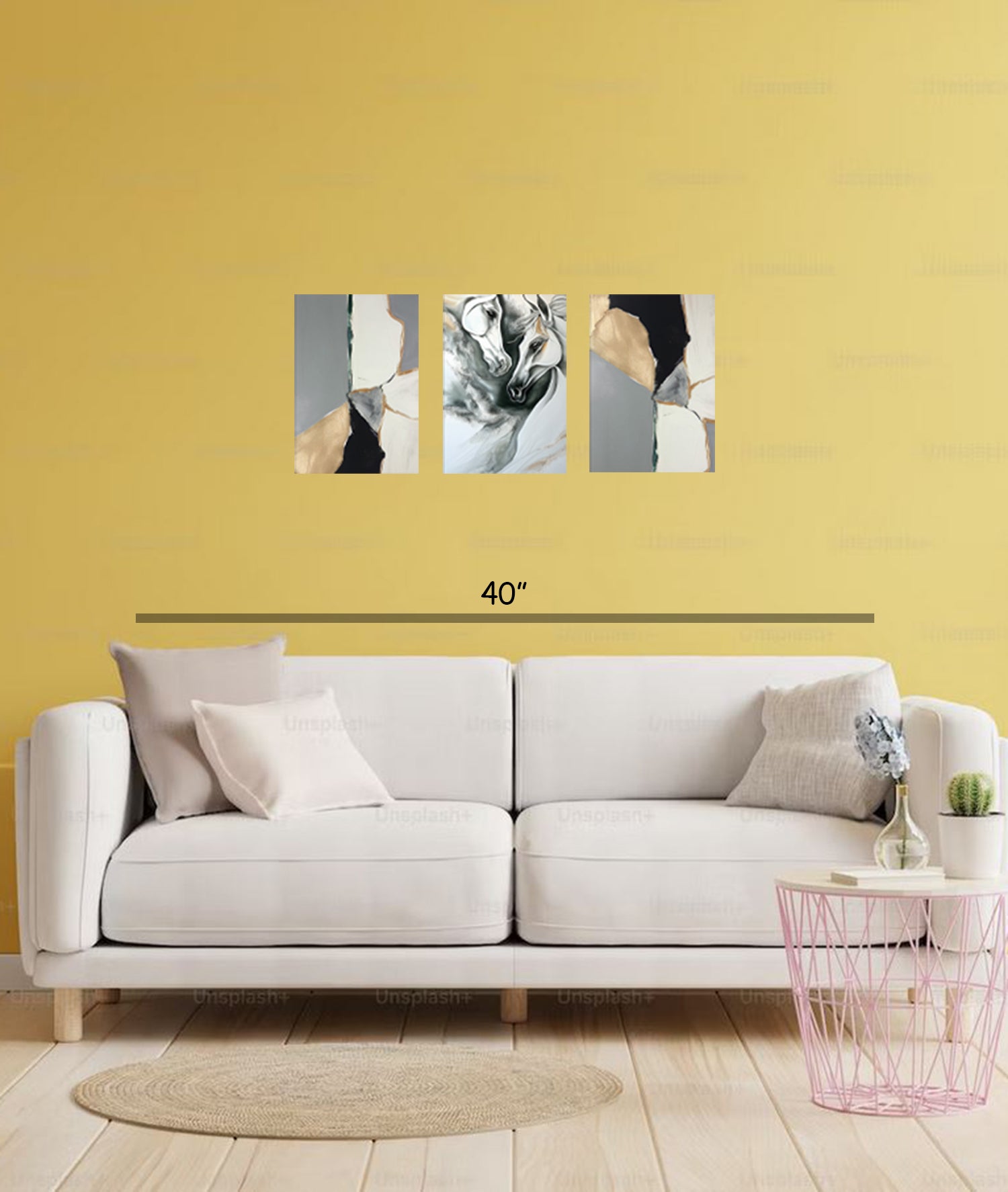 Majestic Horses on Canvas 3 pcs Traditional Art