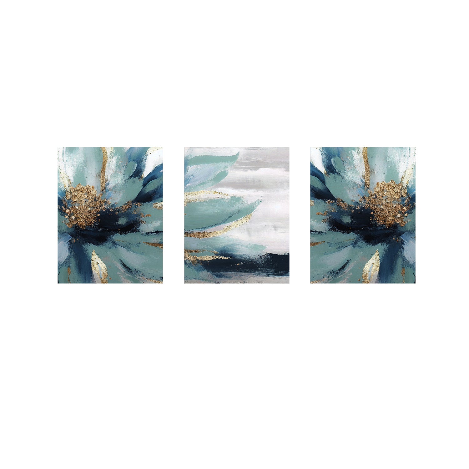 3 Set Of Beautiful Flowers on Canvas Traditional Art