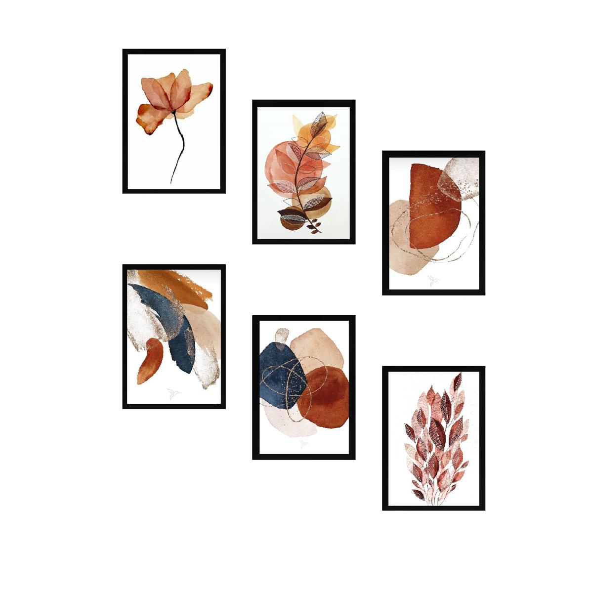 6 Pack Motivational Quotes Wall Decoration Frames