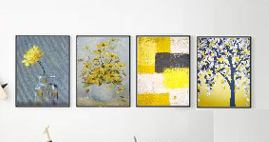 Set of 4 Abstract Wall Decoration Photo Frame