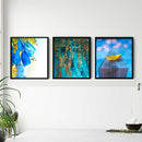 Three black abstract photo frames arranged as a custom collage on a white wall. - 3 PCS Abstract Photo Frame, Aesthetic Picture Frames - Black / 8x10" - Frame World