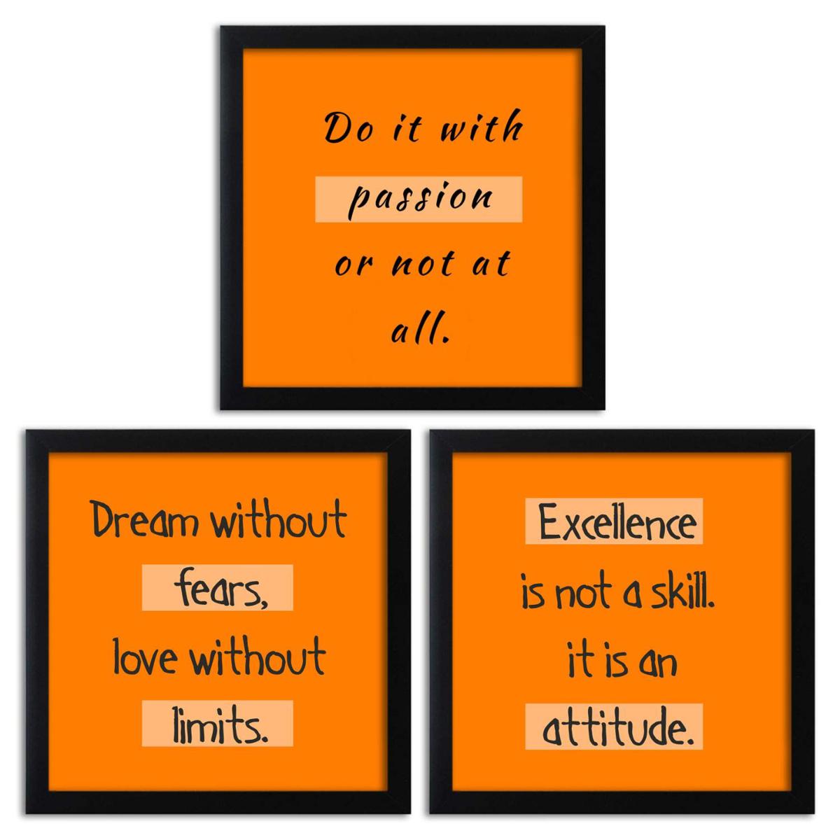3 Piece Motivational Office Quote Frames