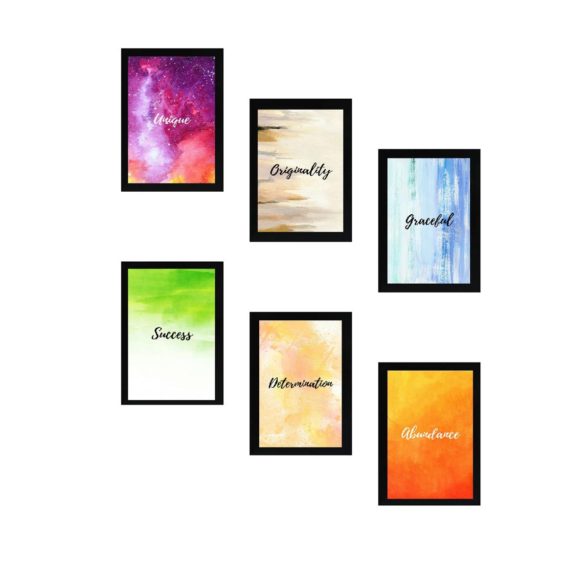 6 Pack Inspirational Quote Frames set