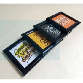 Set of four black collage frames with inspirational quotes and custom colorful backgrounds. - Pack of 4 Inspiration Quotes Picture Frames - 1 / 5x5" - Frame World