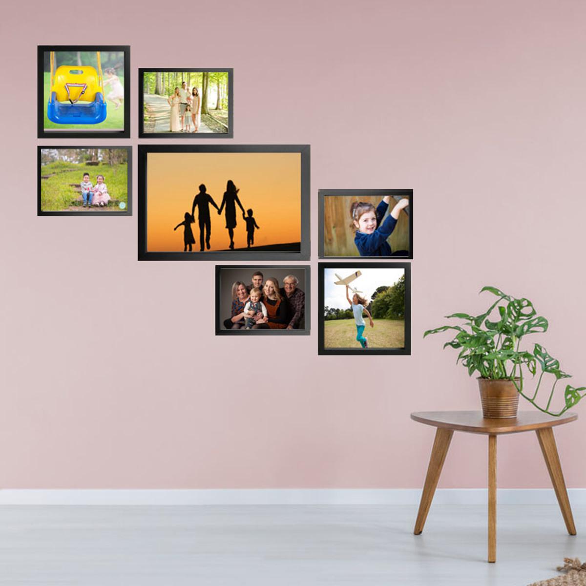 Set of 7 - Photo Frame Collage Wall Hanging Picture Frames